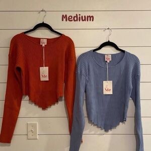 Orange and Blue Ribbed Sweaters